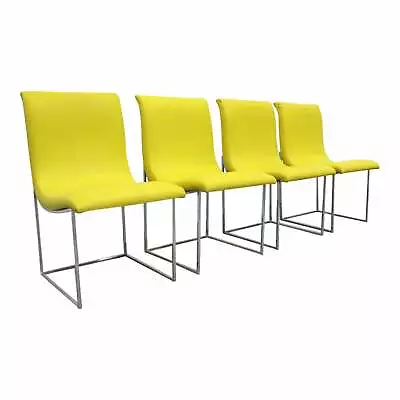 Set Of 4 Mid-Century Modern Milo Baughman Thayer Coggin Chrome Dining Chairs • $2395