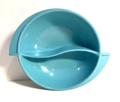 Vintage Boonton Ware Melamine Turquoise Divided Plastic Serving Bowl Atomic MCM • $12