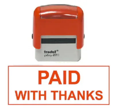 Trodat  PAID WITH THANKS  Business Stamp Name Address Self Inking Rubber Stamps • £7.19