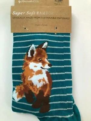 £7.99 • Buy Wrendale Brand New Design Socks Fox  Born To Be Wild  Teal Free Gift Bag