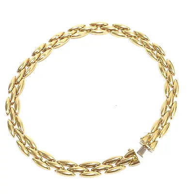 Authentic Cartier 18k Yellow Gold Three Row Gentiane Rice Link 16” Necklace 54g • $8499.99