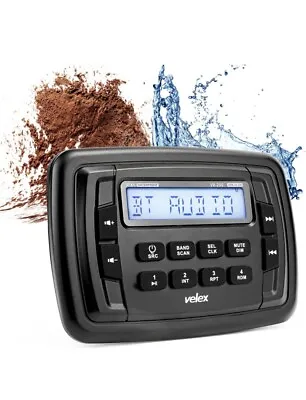Velex Powersport Marine Stereo Radio AM FM Tuner Stereo 4 X 45W Bluetooth Stream • $104.49