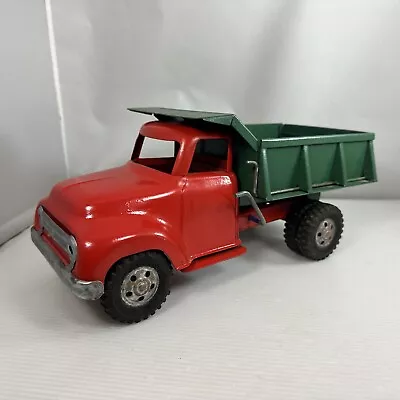 Vintage 1950's Tonka Toys Pressed Steel Red & Green Dump Truck • $79.99