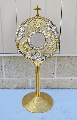 Older Gold Plated Church Monstrance / Reliquary - 24  Ht (CU613) • $350