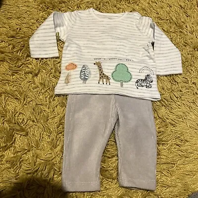 F&F Unisex Baby 2 Piece Set Jungle Animals Up To 3 Months • £2.50