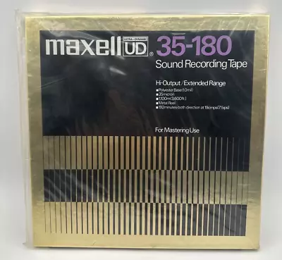 Maxell UD 35-180 Sound Recording Tape 3600' 10.5  (still Sealed Factory Bag) • $225