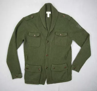 Diesel Sweater Mens Extra Large Green Wool Button Up Cardigan Shawl Military • $35.99