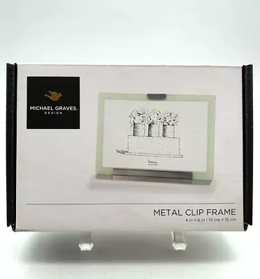 Michael Graves Design Metal Clip Picture Photo Frame 4x6  Glass Double Sided  • $12.95