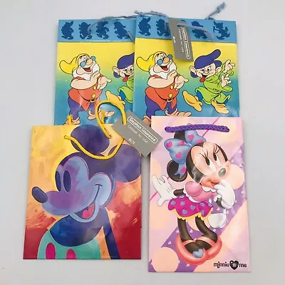 Four (4) Lot Of Disney Snow White Dwarfs Mickey & Minnie Mouse Gift Bags  • $12.99