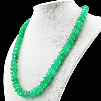 Round 581.50 Cts Earth Mined 20 Inches ENHANCED Emerald Beads Necklace (DG) • £26.35