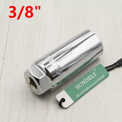 Silver Lambda Remover Hand Tool O2 Sensor Socket 22mm 3/8  Sq Drive 20mm Slot • £11.73