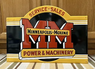 Minneapolis Moline Power Machinery Sign Service Sales Farm Vintage Style Decor • $55
