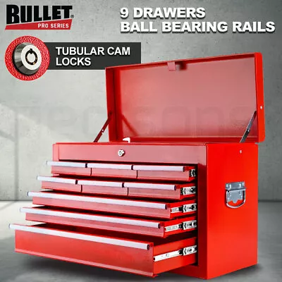 BULLET 9 Drawer Tool Box Chest Organiser Mechanic Garage Storage Toolbox Set • $151