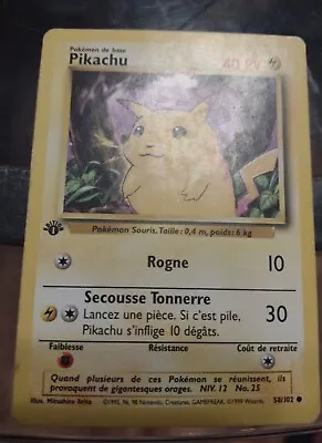 French Pokemon 1st Edition Base Set Pikachu 58/102 Common MP • $20