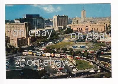 EGYPT Postcard Cairo View Tahrir Square Arab League Nile Hilton Egyptian Museum • £15.50