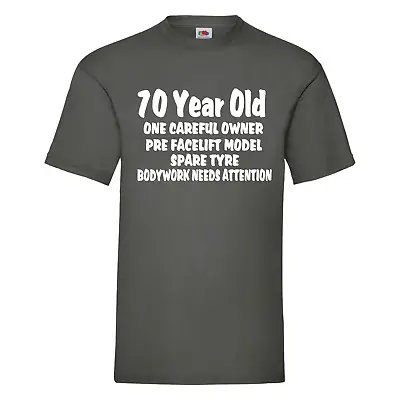 Funny 70th Birthday T-Shirt - 70 Year Old  One Careful Owner  - Novelty Gift • £13.99