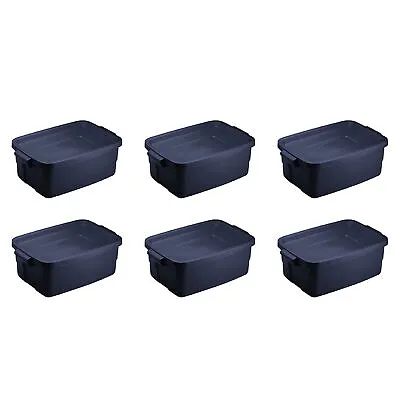 Rubbermaid 3 Gallon Stackable Storage Container Dark Indigo Metallic (6 Pack) • $52.39