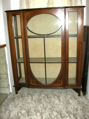 £25 • Buy Antique Glass Fronted/sides Mahogany Display/china Cabinet