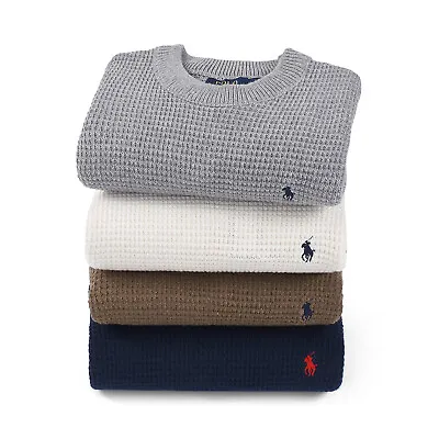 Ralph Lauren Polo Men's Cable Knit Cashmere Crew Neck Long Sleeve Jumper Sweater • £42.90