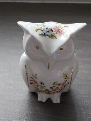 Aynsley Cottage Garden Owl Trinket Box Excellent Condition • £10
