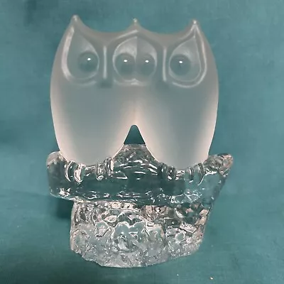 VINTAGE REIJMYRE SWEDEN HANDMADE CRYSTAL GLASS OWLS~Nice! • $16.95