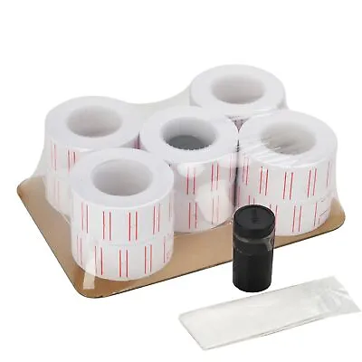 10 Rolls Price Labels Gun Paper Tag Sticker For MX-5500 Labeller White Red Line • $8.74