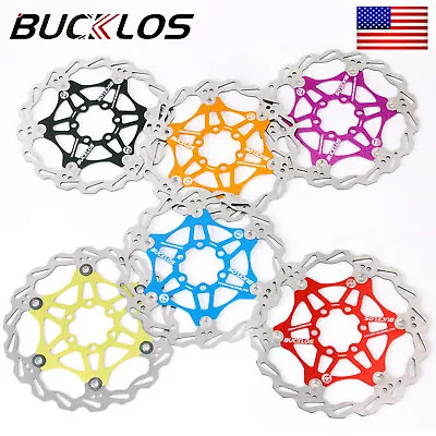 Bucklos Floating Disc Rotor 160/180/203mm 6 Bolt Brake Center Lock Bike Adapter • $12.89