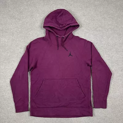 Jordan Hoodie Mens Size L Red Burgundy Pullover Jumpman 23 Sweatshirt Adults • $34.95