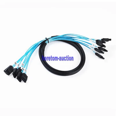 $17.98 • Buy 6x SATA 7Pin To 6x SATA 7Pin 3.0 6Gbps Hard Drive Data Cable 1 Meter