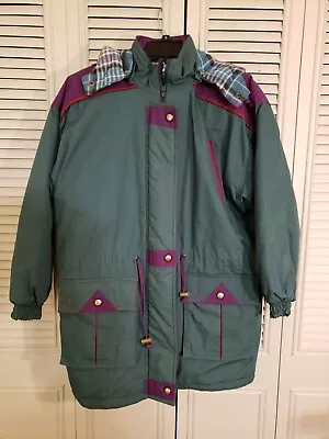 IN CROWD By Celebration Mens Green Purple POLY-FILL Coat Jacket Size Medium • $8.99