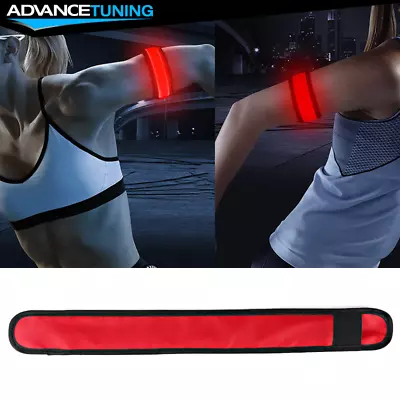 LED Slap Armband Lights Glow Band For Safe Night Running Cycling 35cm Red • $1.99