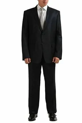 Versace Collection Wool Silk Black Two Button Men's Suit US 46 IT 56 • $399.99