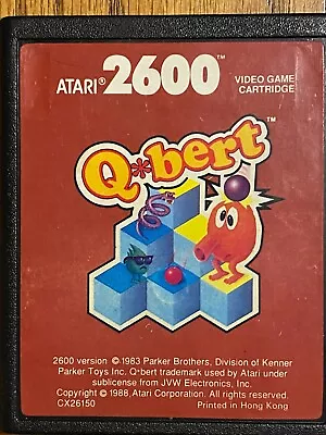 Q-bert Atari 2600 Game Cartridge Tested  Very Clean Red • $5.95