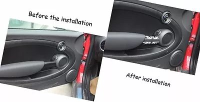 Black Union Jack Interior Door Handle Cover Trim For MINI Cooper R55 R56 R57 R58 • $33