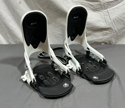 Burton SI-X Black/White Carbon Fiber Step-In Snowboard Bindings Medium 8-10 • $69.95