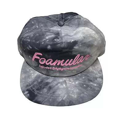 Vintage 90s SnapBack Hat Cap Gray White Pink Stonewash Foamular Hipster USA Made • $16.99