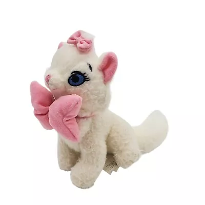 Disney Aristocats Stuffed Animal Marie White Cat Blue Eyes Plush Large Pink Bow • $6.88