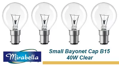 4 X 40W Clear Fancy Round Light Globes Bulbs Lamps B15 Small Bayonet Cap SBC • $28.50