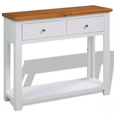 Console Table 32.7 X11.8 X28.7 Solid Oak Wood A0Z9 • $201.66