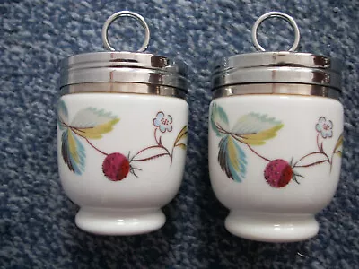 2 Egg Coddlers Strawberry And Butterfly Design - Mint Condition • £5.50