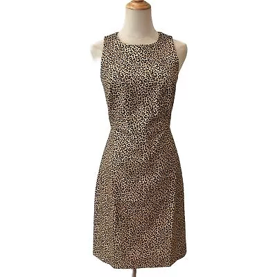 J.Crew Animal Print Sheath Dress Cotton Sleeveless Size 0 NEW  • $21.99