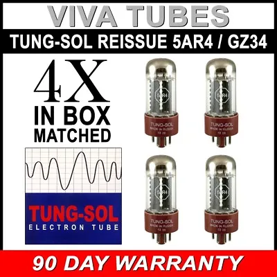 $250.21 • Buy Brand New Tung-Sol Reissue 5AR4 GZ34 Rectifier MATCHED QUAD (4) Vacuum Tubes