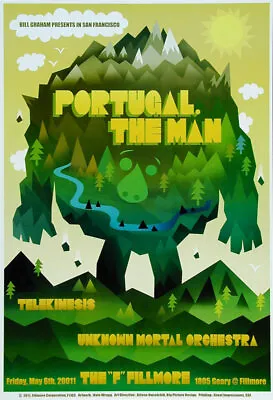 $29.99 • Buy Portugal The Man Telekinesis Fillmore SF 5/6/2011 Poster F1103 Nate Wragg