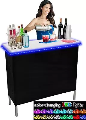 $129.94 • Buy Patio Bar Table Single Portable Folding With Color Changing LED Lights 39 Inch