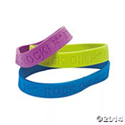 Rubber Bracelets   Lets Rock  Birthday Party Favors Music • $13.99