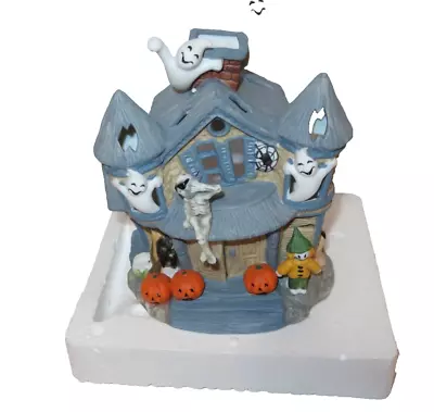 Partylite Halloween Ceramic HAUNTED TEALIGHT HOUSE In Original Box - EUC • $33.70