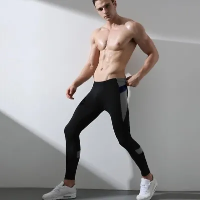 Mens Compression Tight Trouser Winter Sports Gym Running Thermal Leggings Pant • £12