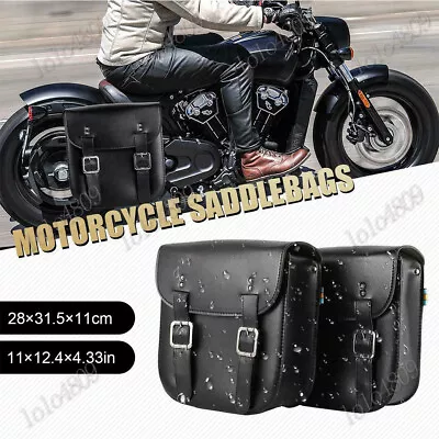 2x PU Leather Side Saddle Bags For Yamaha Virago XV 250 500 535 700 750 920 1100 • $61.01