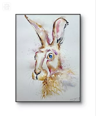 All New Large Original Watercolour Signed Painting By Elle Smith Easter Hare • $96.22