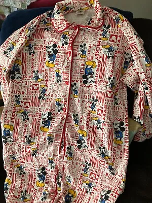 Vintage Disney Mickey & Co MICKEY All Over Night Gown Cotton Sleep Shirt Medium • $35.96